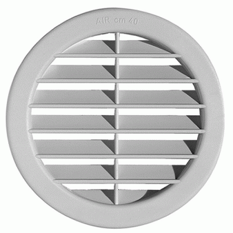 2BC0004 - kruhová mřížka pr. 100 mm s klapkou, bílá