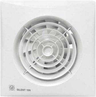 Ventilátor do koupelny SILENT 100 CZ 12V - zpětná klapka, kuličková ložiska, tichý chod